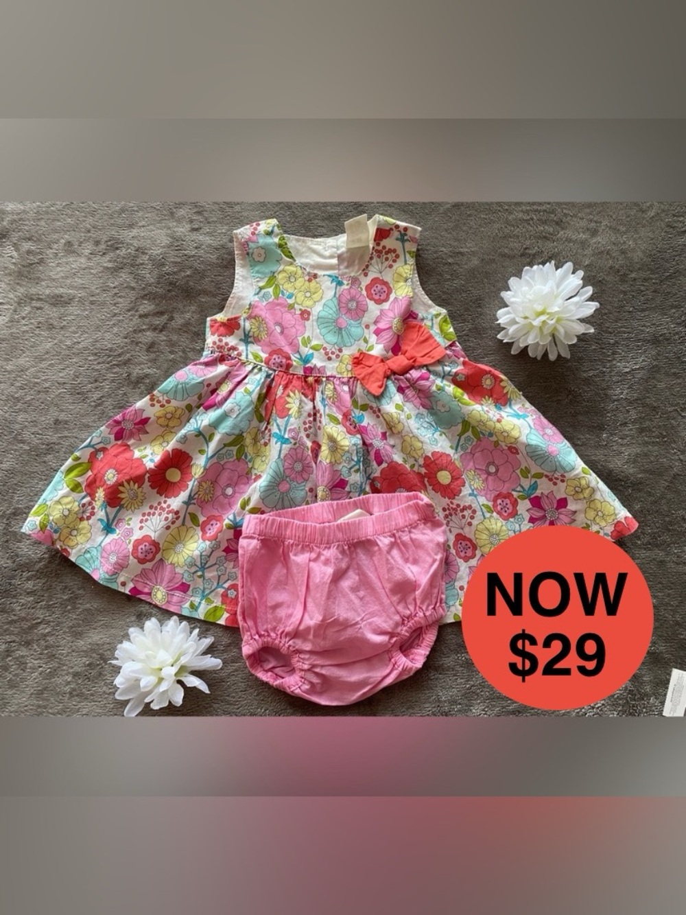 True Vintage H&M Retro 60s Flower Power Dress & Bloomers Set (2-4M) NWOT